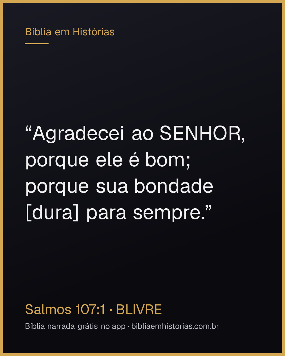 Imagem do versículo Salmos 107:1 para compartilhar