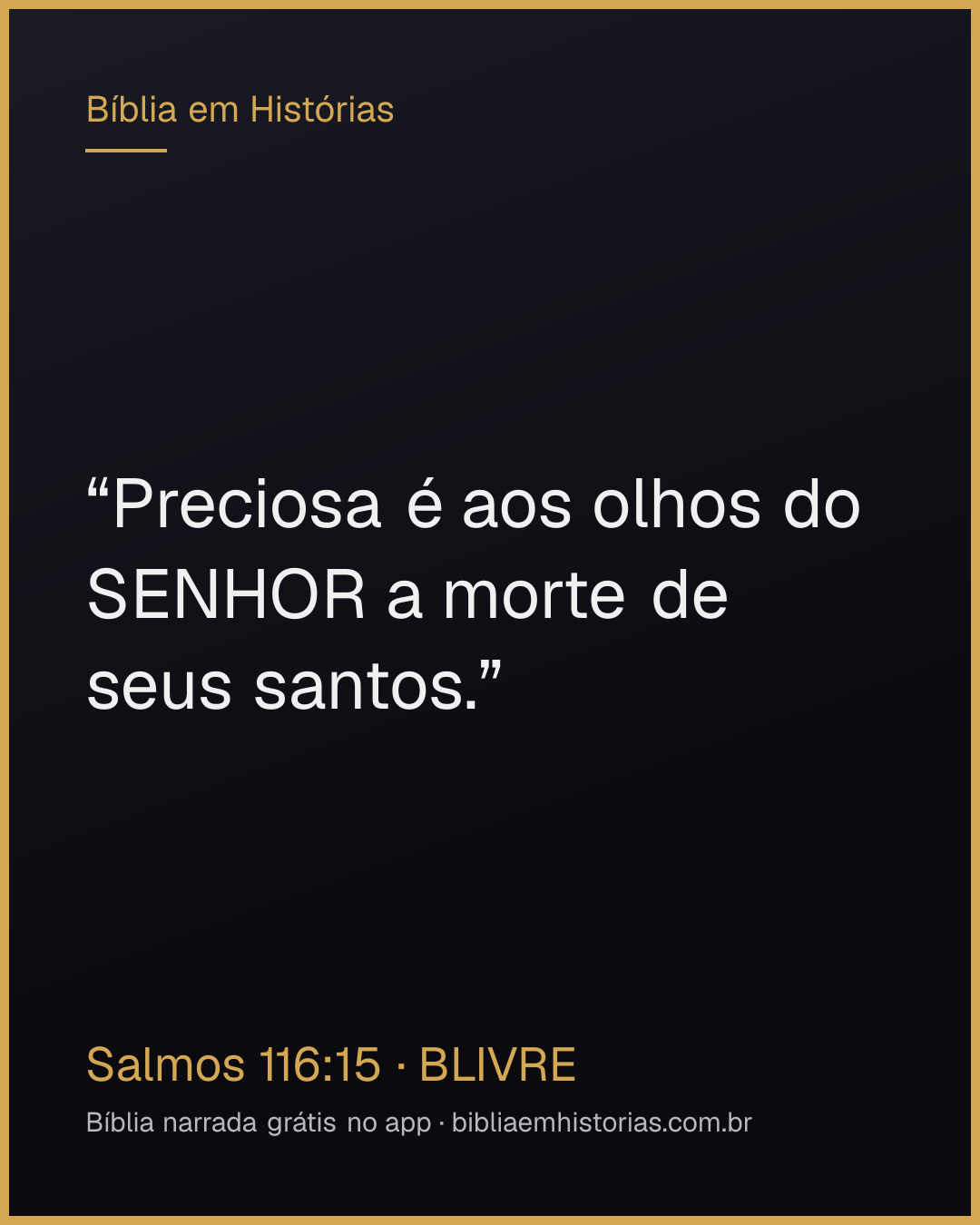 Imagem do versículo Salmos 116:15 para compartilhar