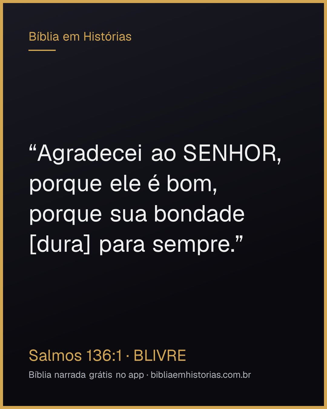 Imagem do versículo Salmos 136:1 para compartilhar
