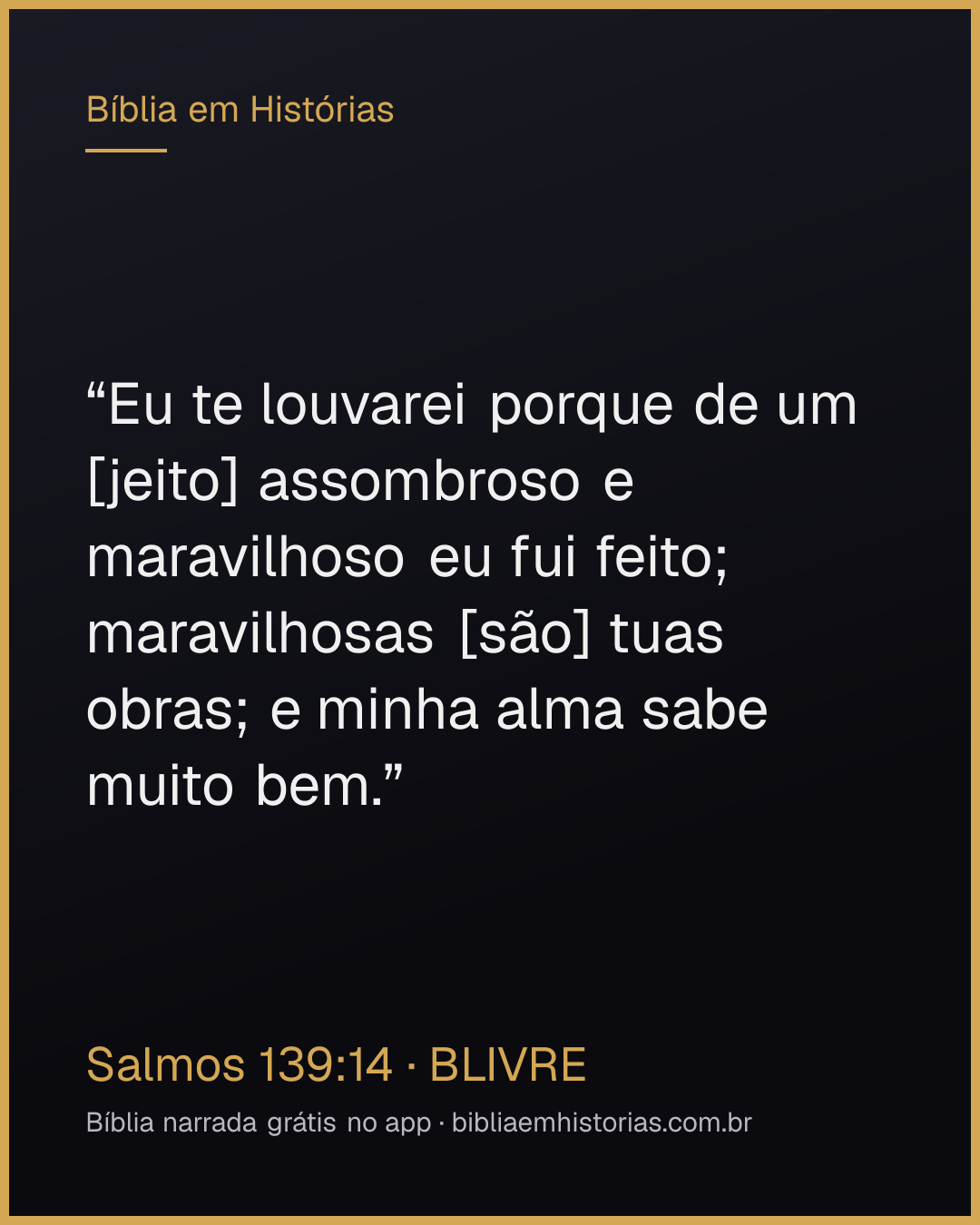 Imagem do versículo Salmos 139:14 para compartilhar