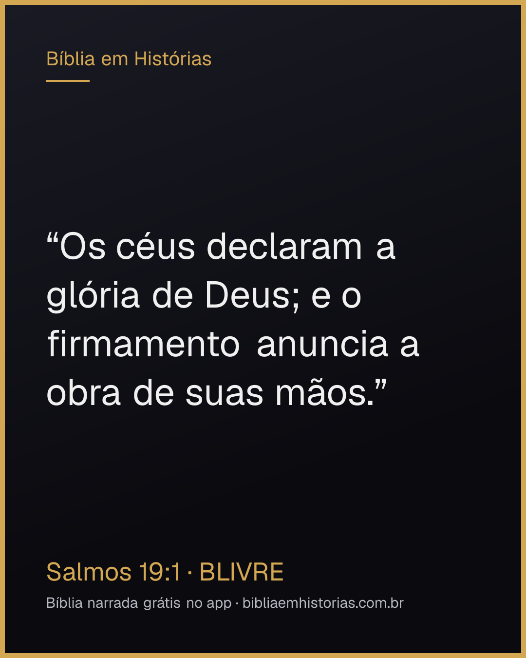Imagem do versículo Salmos 19:1 para compartilhar