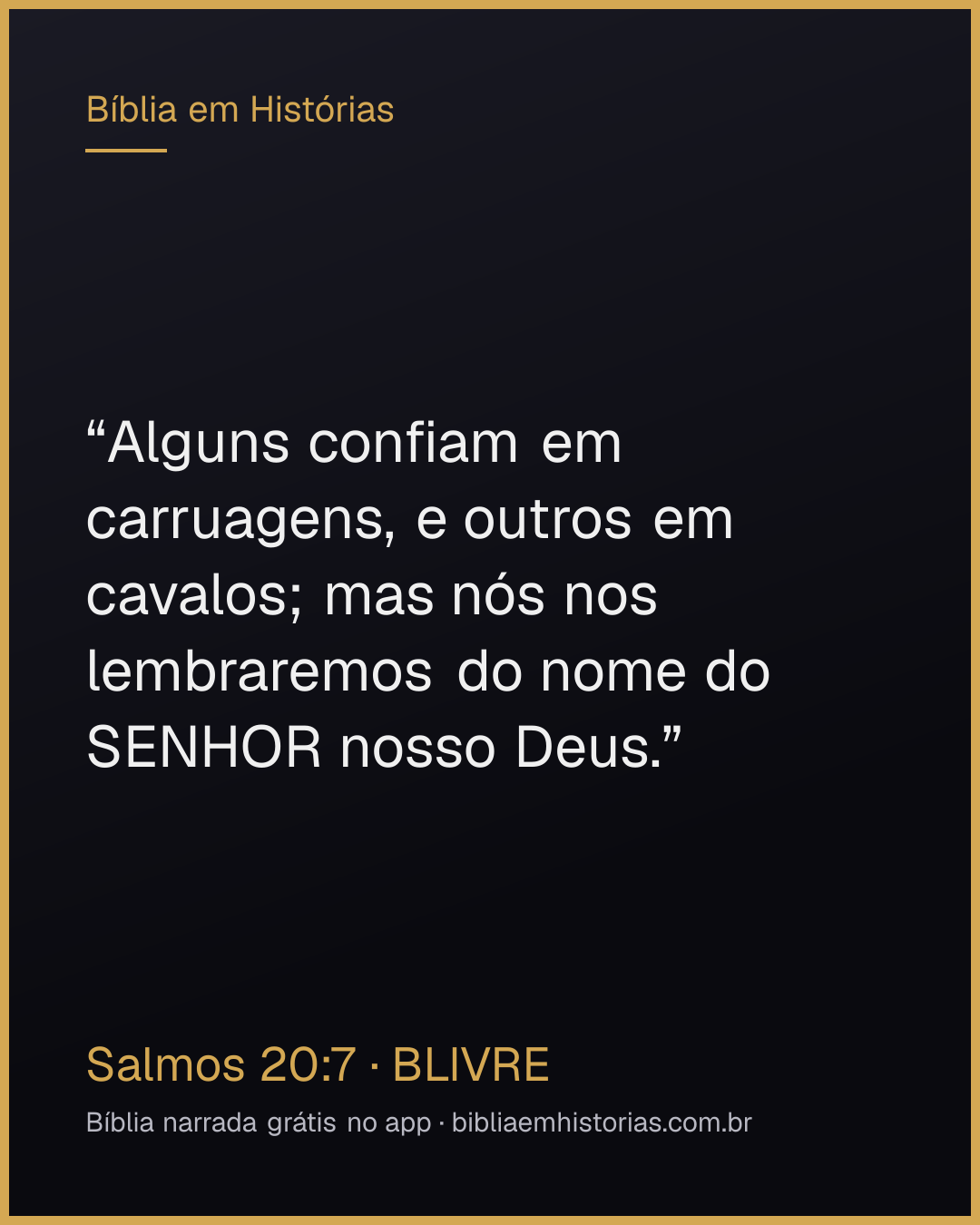 Imagem do versículo Salmos 20:7 para compartilhar
