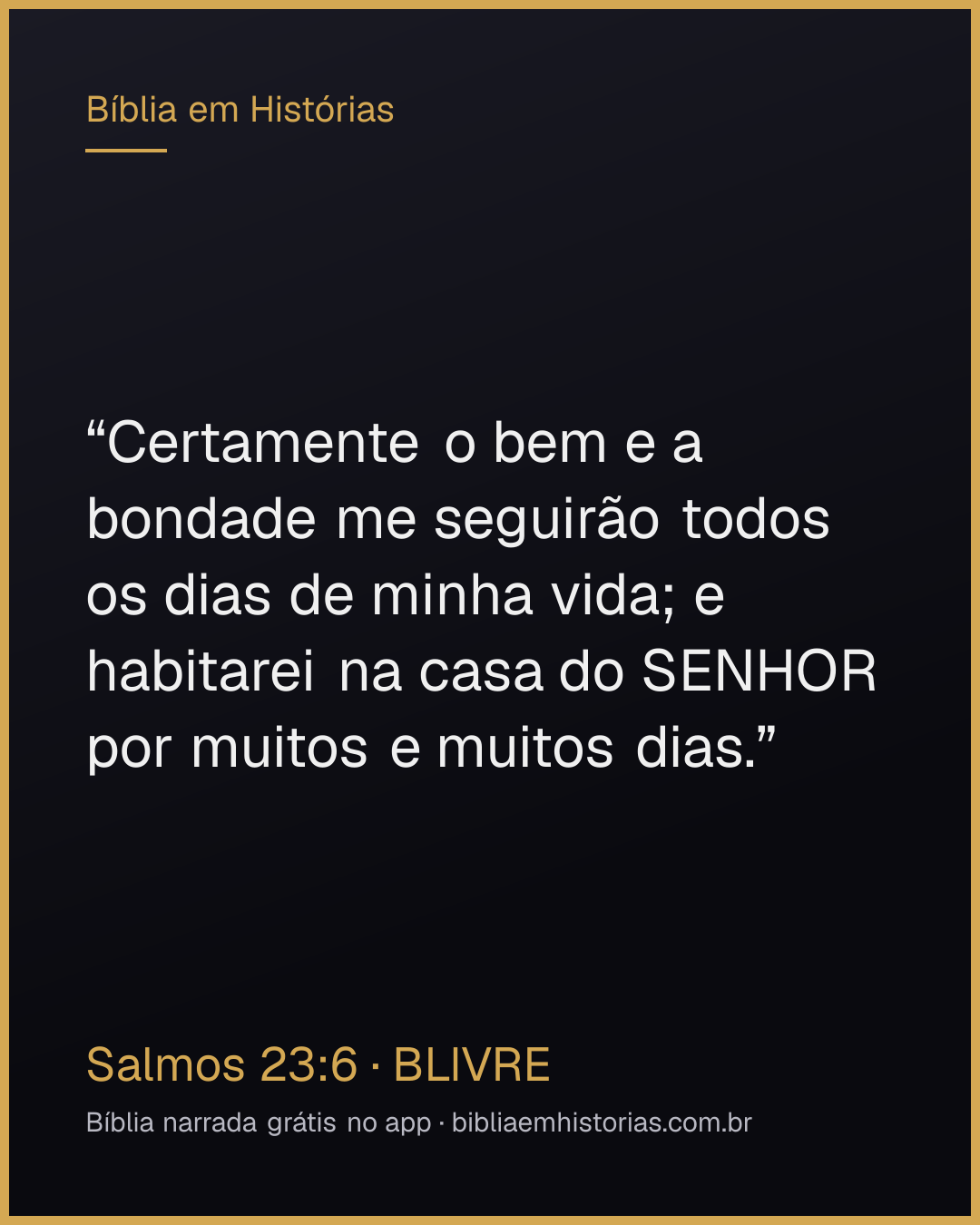 Imagem do versículo Salmos 23:6 para compartilhar