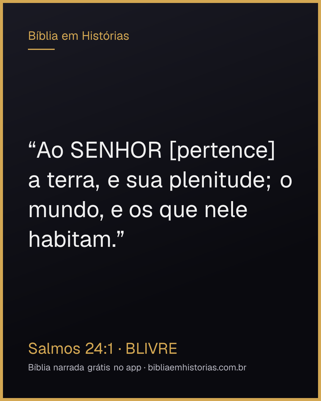 Imagem do versículo Salmos 24:1 para compartilhar