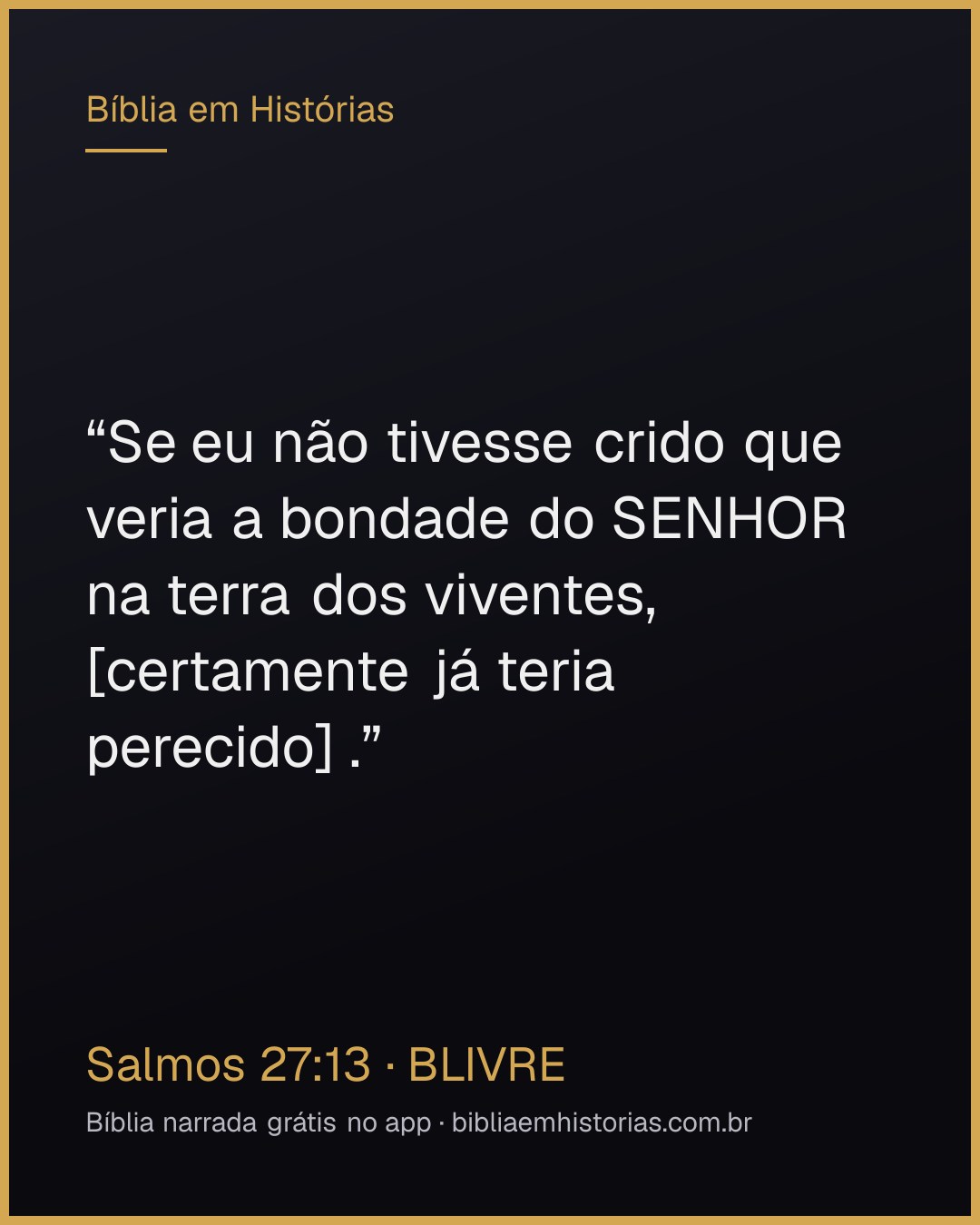 Imagem do versículo Salmos 27:13 para compartilhar