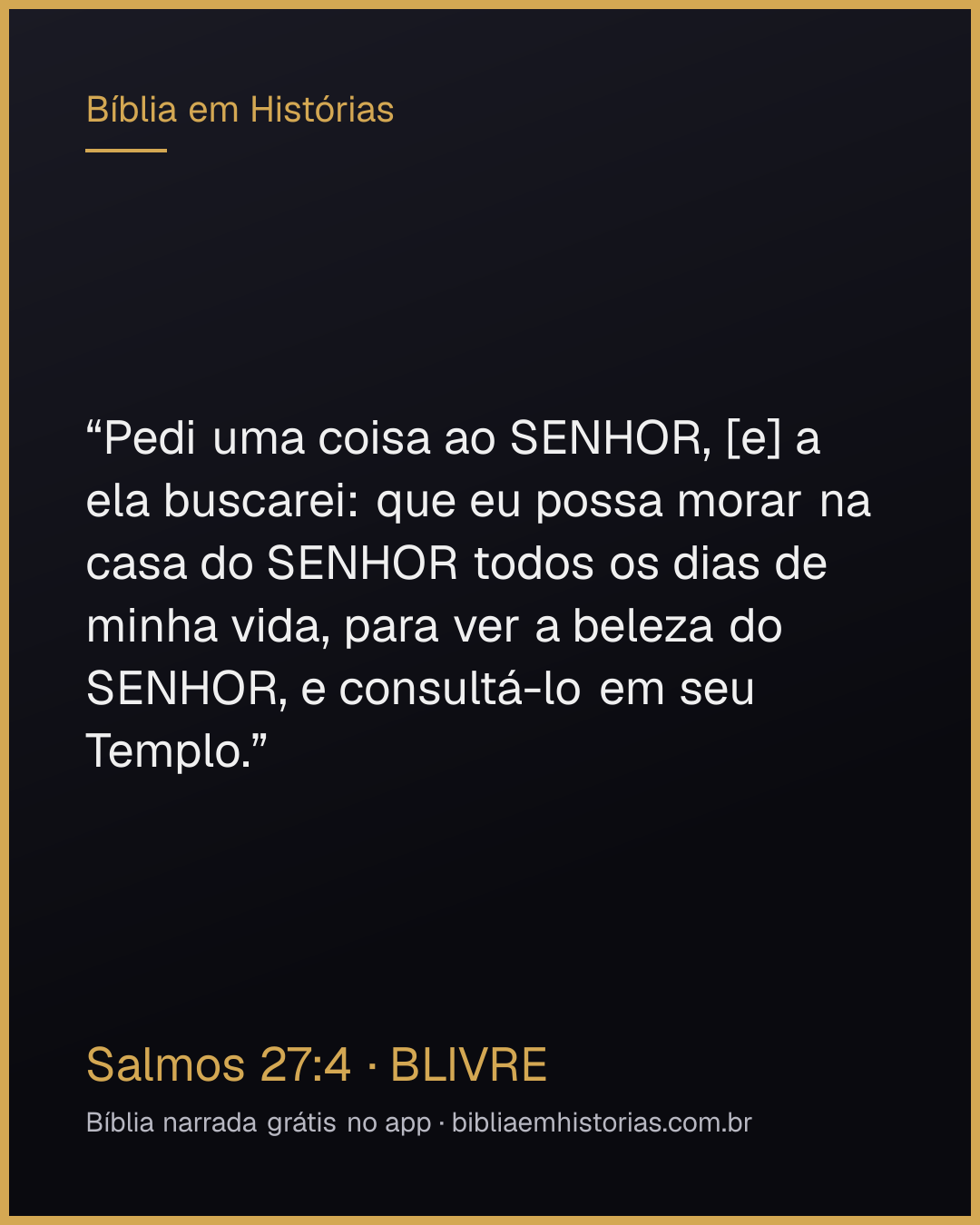 Imagem do versículo Salmos 27:4 para compartilhar