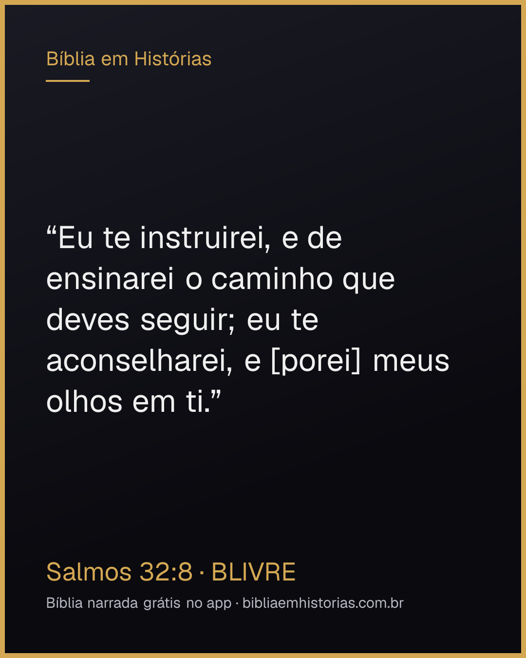 Imagem do versículo Salmos 32:8 para compartilhar