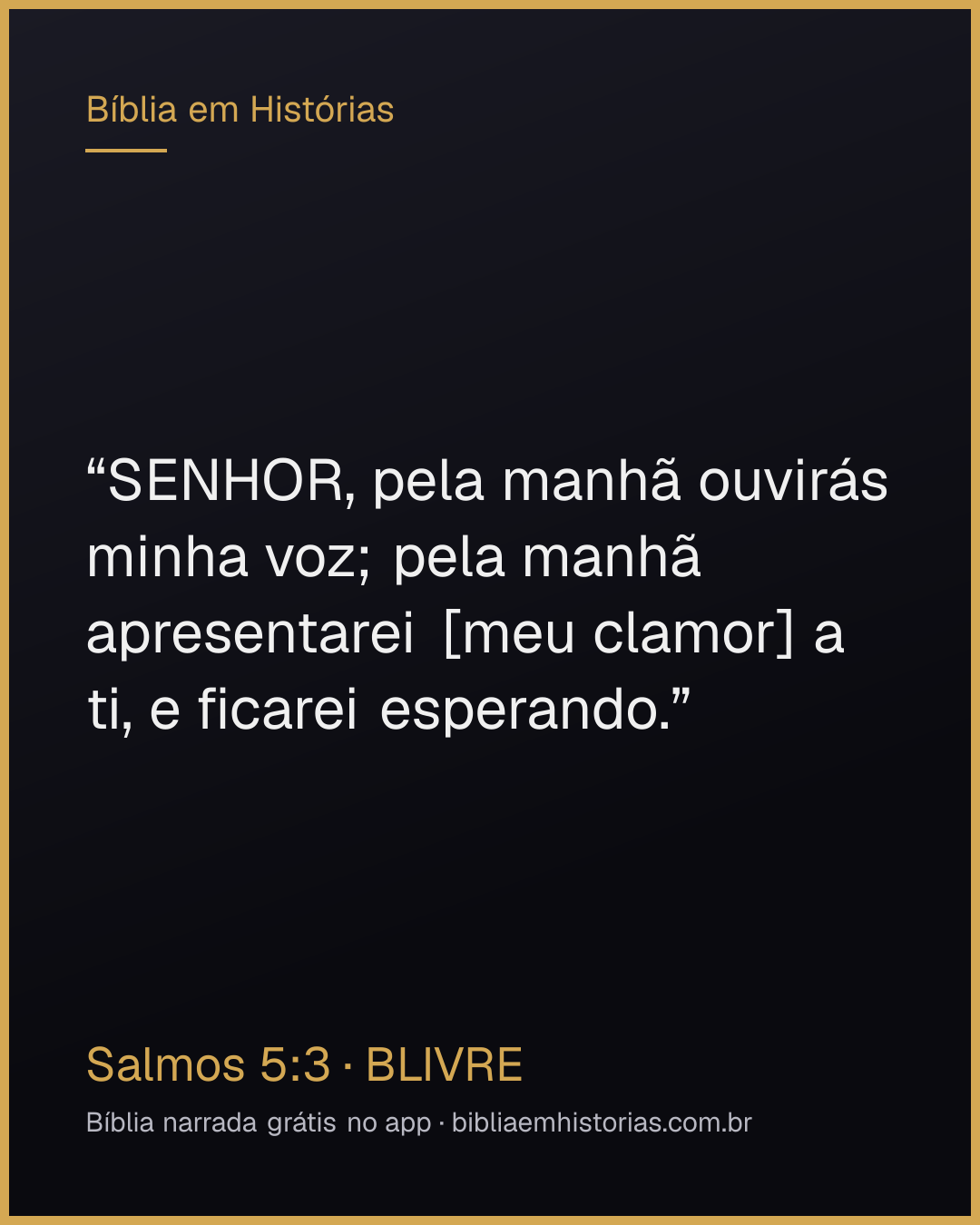 Imagem do versículo Salmos 5:3 para compartilhar