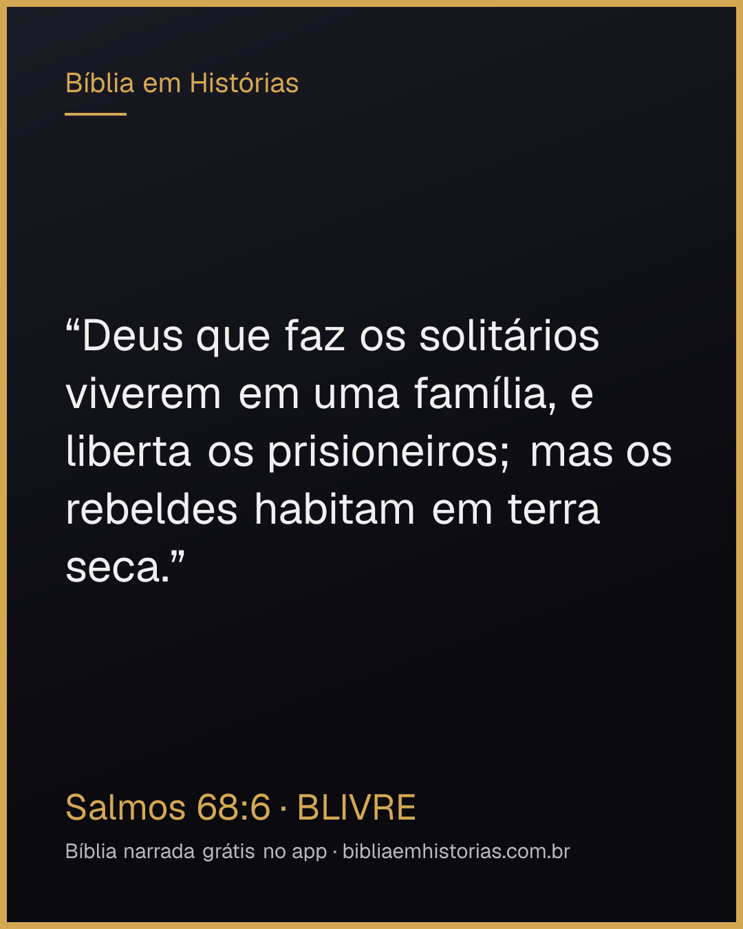 Imagem do versículo Salmos 68:6 para compartilhar