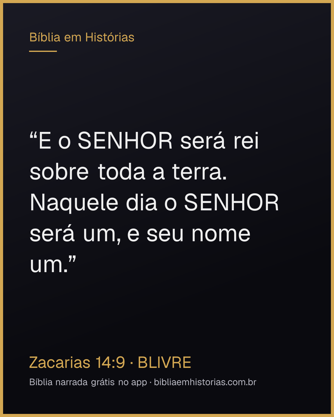 Imagem do versículo Zacarias 14:9 para compartilhar