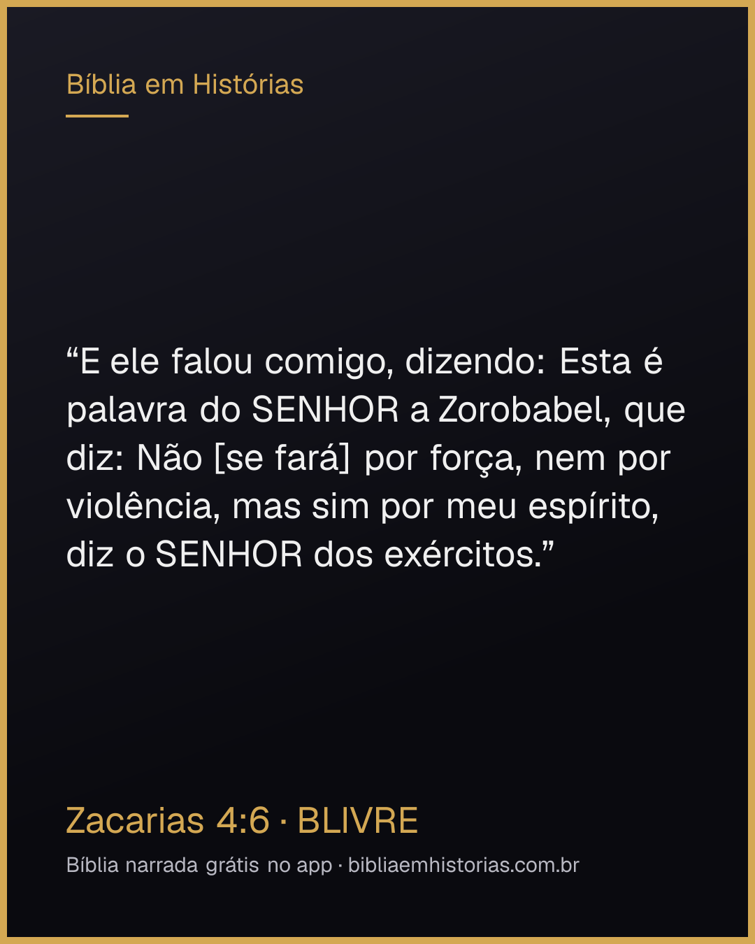 Imagem do versículo Zacarias 4:6 para compartilhar